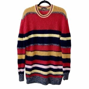 AlexaChung Red Striped Knit Mohair Sweater XS